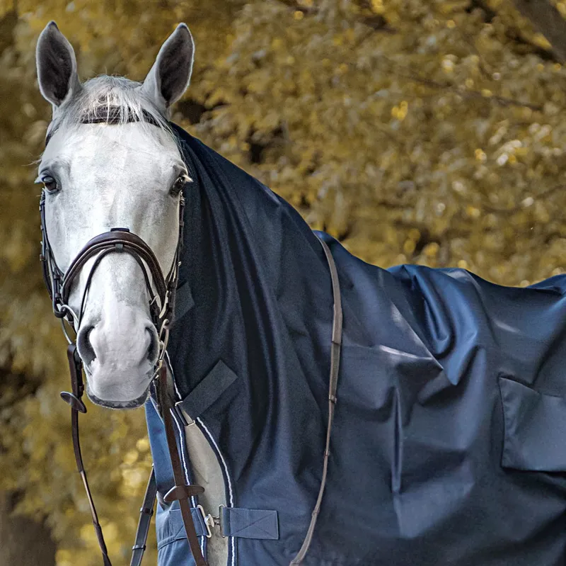 Equiline Corby Full Neck Waterproof Riding Rain Sheet - Navy Blue-2