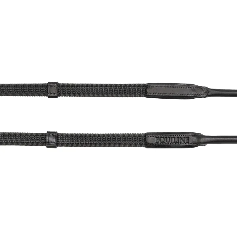 Equiline Continental Web Reins with Billets - Black