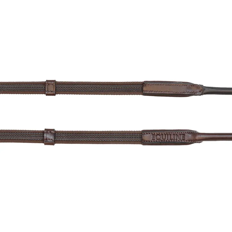 Equiline Continental Web Reins with Billets - Brown