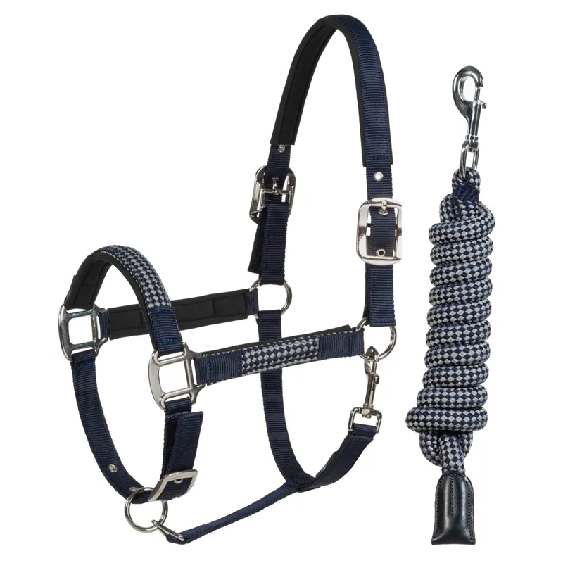 Equiline Elerta Headcollar and Lead Rope Set - Blue/Grey