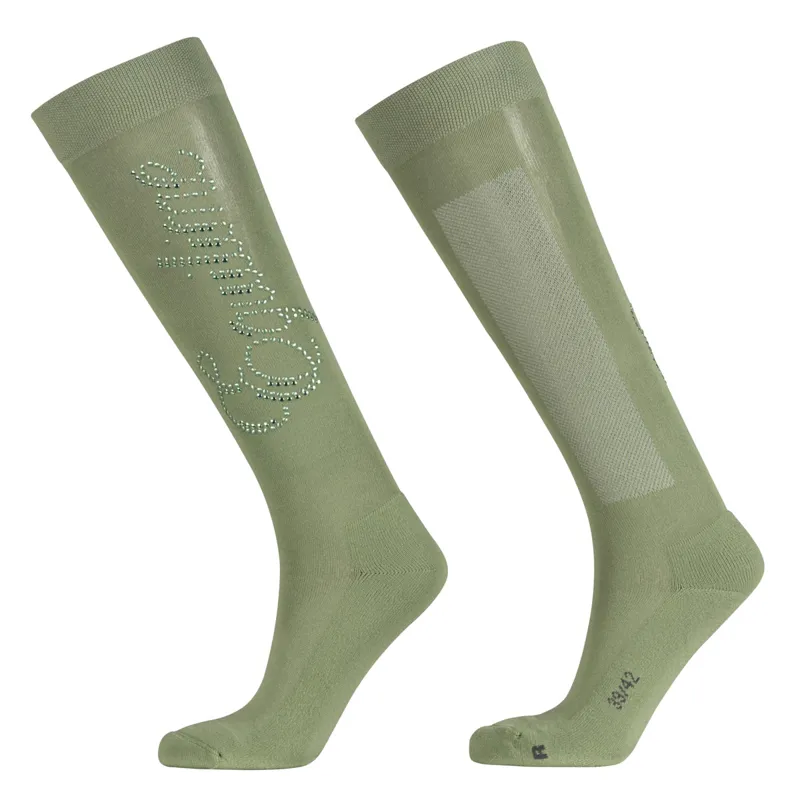 Equiline Esmice Ladies Tall Riding Socks - Green Milieu