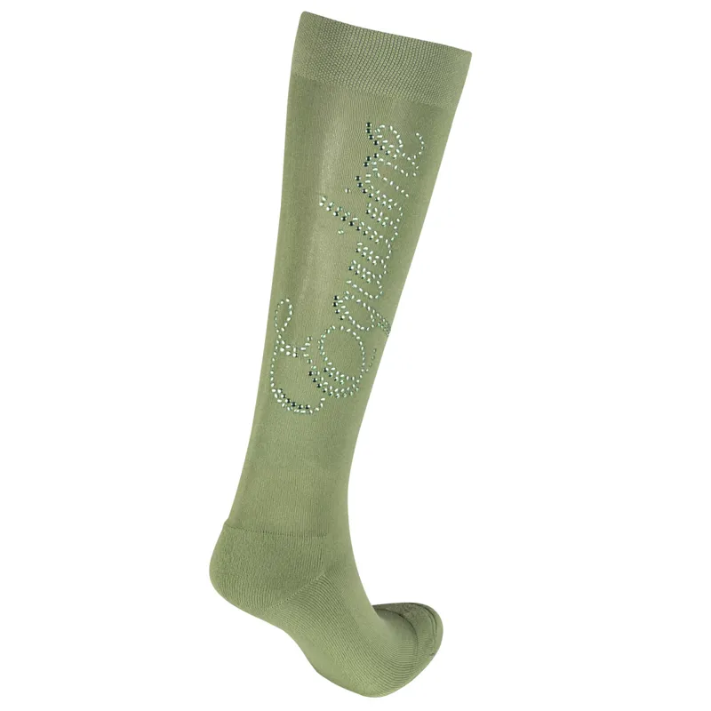 Equiline Esmice Ladies Tall Riding Socks - Green Milieu-1