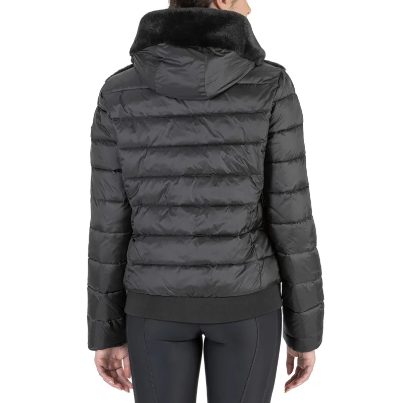Equiline Gelleg Ladies Eco-Fur Hybrid Jacket - Black-1