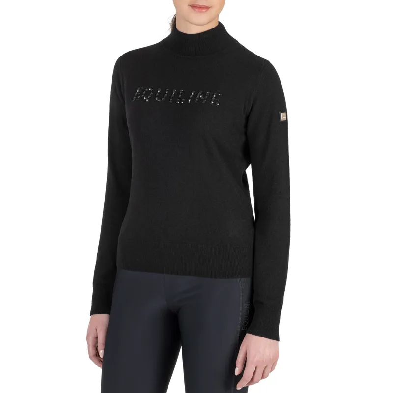 Equiline Gillen Ladies Roll Neck Wool Sweater - Black