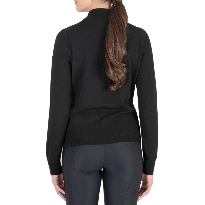 Equiline Gillen Ladies Roll Neck Wool Sweater - Black-1