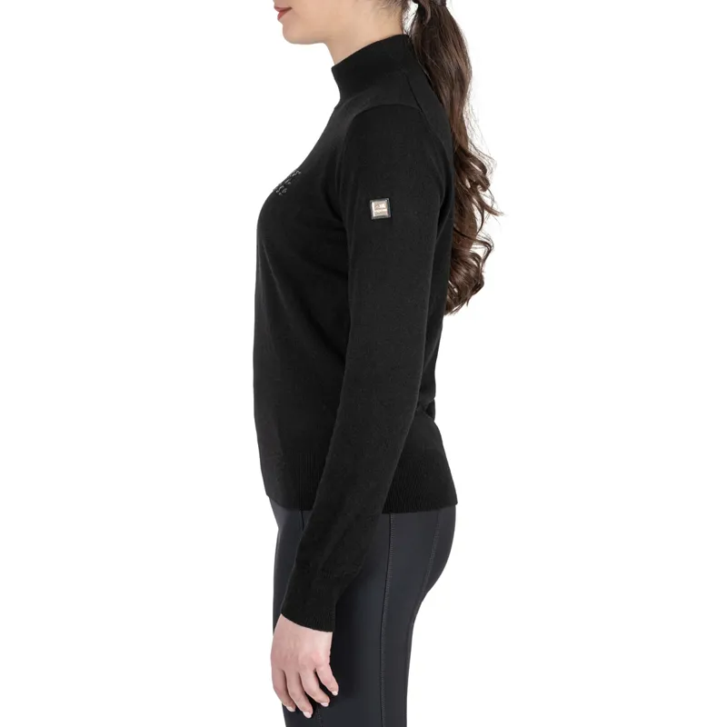 Equiline Gillen Ladies Roll Neck Wool Sweater - Black-2