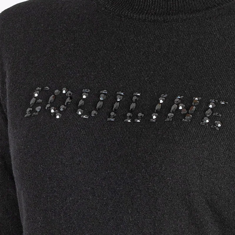 Equiline Gillen Ladies Roll Neck Wool Sweater - Black-3