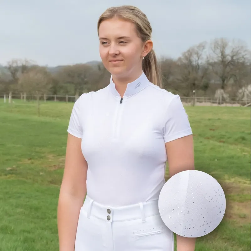 Equiline Gliteg Short Sleeve Ladies Competition Shirt - White-2