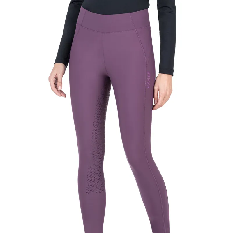 Equiline Gongirf Full Grip Ladies Riding Tights - Hortensia