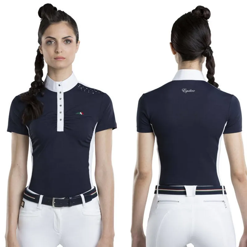 Equiline Nicole Ladies Competition Polo Shirt - Navy