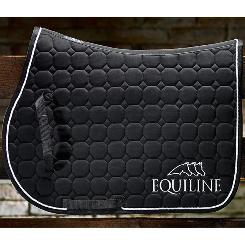 Equiline Outline Saddlecloth with Straps - Black