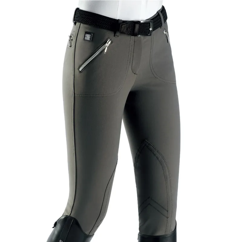 Equiline Polly Womens Breeches with Zip - White-3