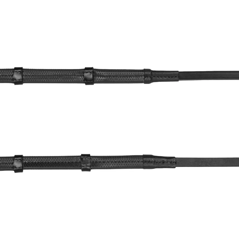 Equiline Pony Reins with Stoppers - Black