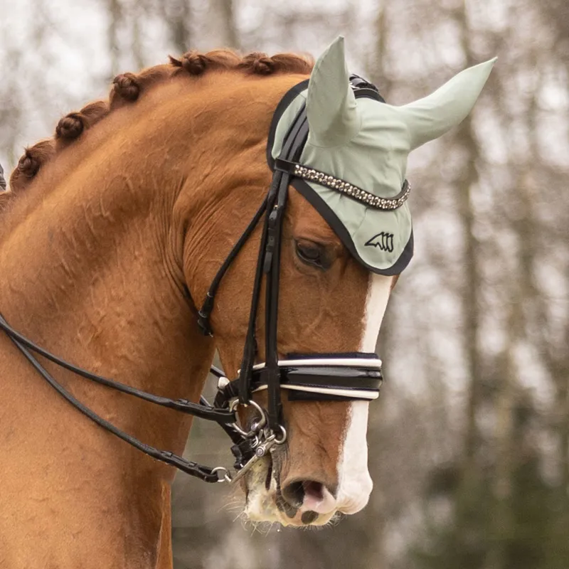 Equiline Ecede Ear Net - Green Milieu-1