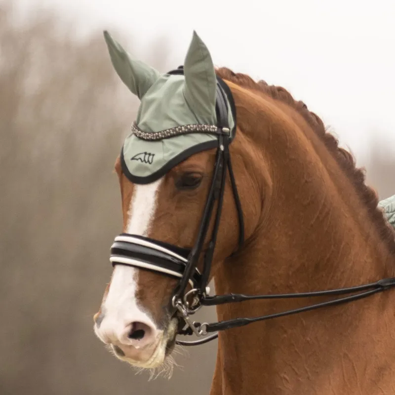 Equiline Ecede Ear Net - Green Milieu-3