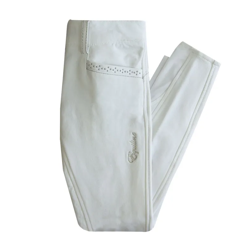 Equiline Emma Full Grip Girls Competition Breeches - White