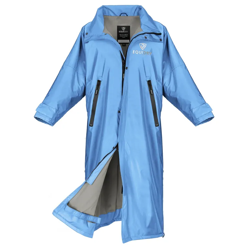 EQUIDRY Evolution Mesh Lined Waterproof Jacket - Sky Blue/Grey