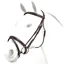 Equipe Emporio Rolled Browband Flash Bridle - Brown/Silver