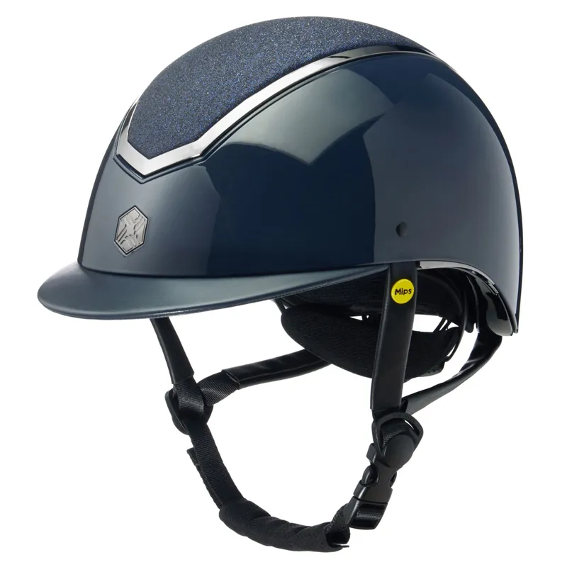 EQX Kylo MIPS Sparkly Riding Hat - Navy Gloss/Pewter