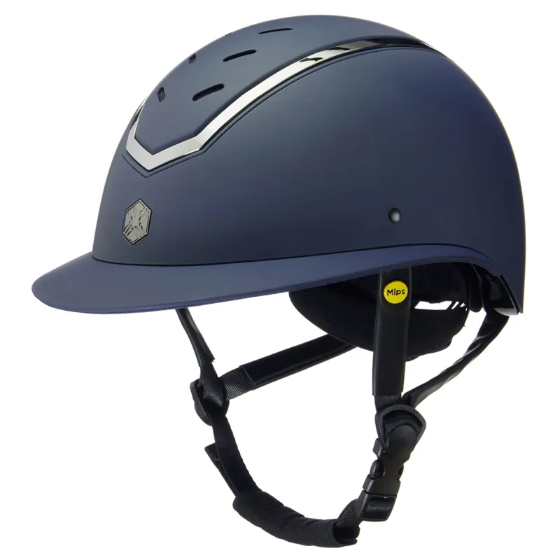 Charles Owen EQx Kylo MIPS Wide Peak Riding Hat - Navy Matte/Pewter