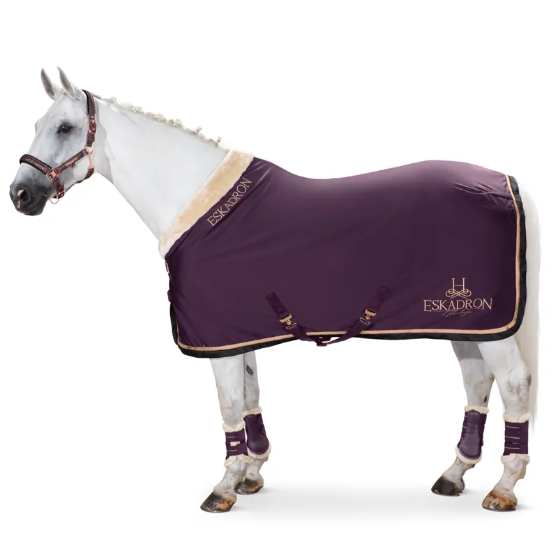 Eskadron Heritage Softshell Fleece Rug with Faux Fur Collar - Deep Berry