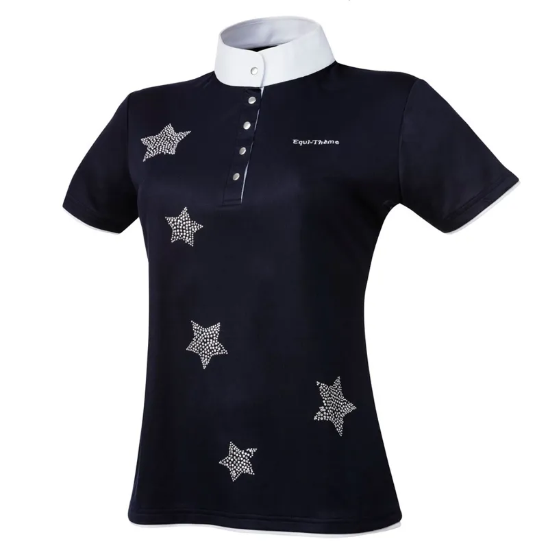 Equi-Theme Stars Ladies Show Shirt - Navy