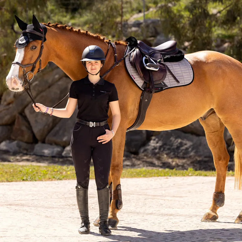 LeMieux ProSport Suede Eurojump Square - Grey/Silver-1