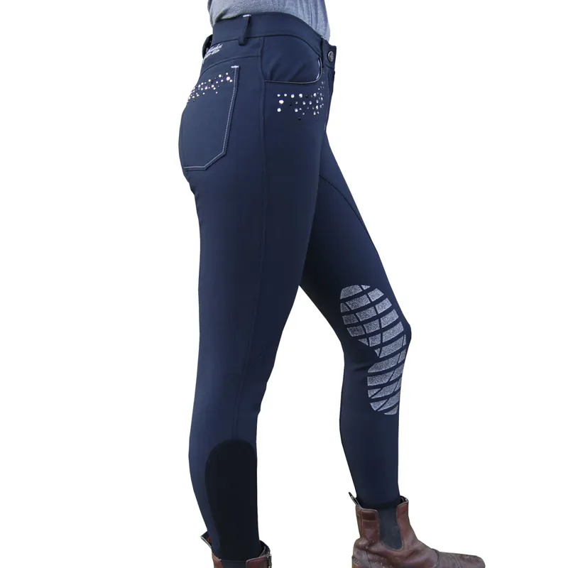 Euro-Star Deluxe Laura Knee Patch Ladies Breeches - Navy