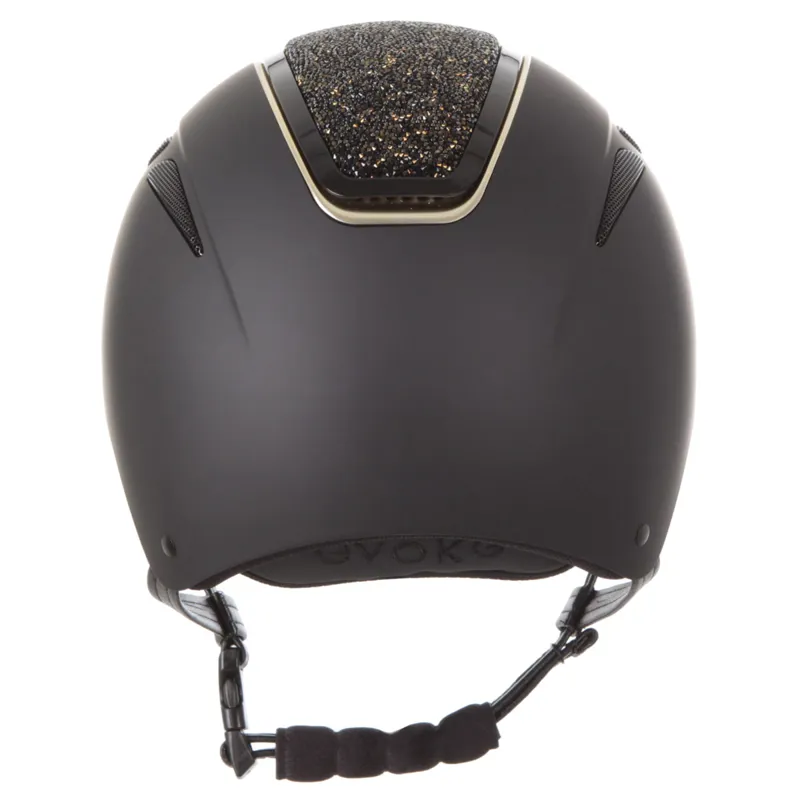 Evoke Callisto Classic Peak Riding Hat - Black/Gold Crystal-2