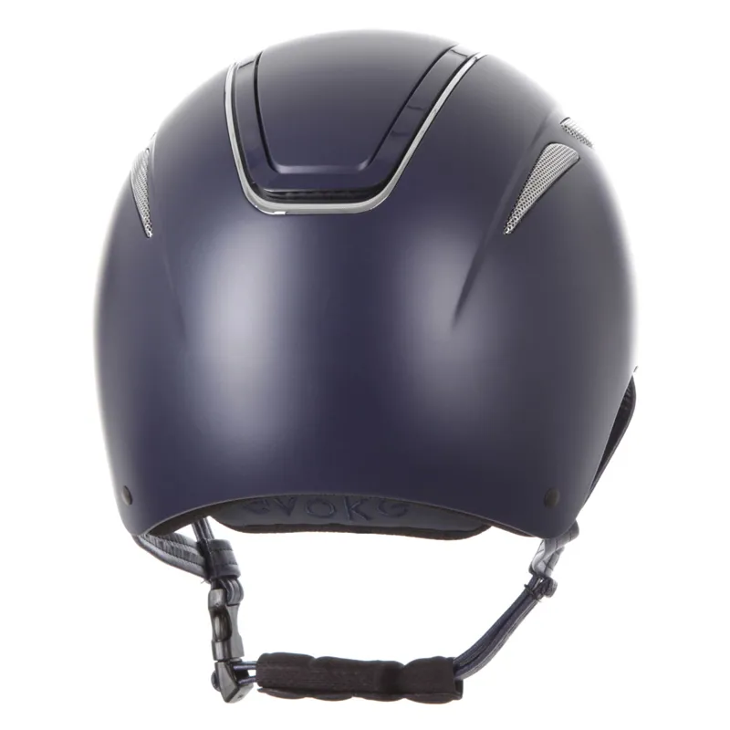 Evoke Callisto Classic Peak Riding Hat - Navy/Chrome-2