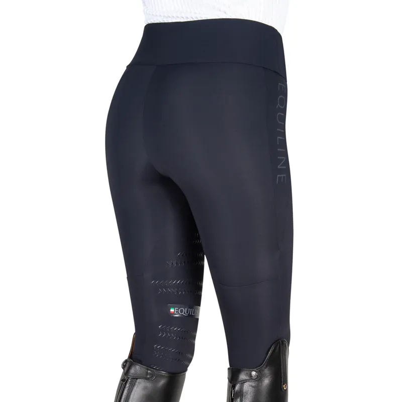 Equiline Lexy Knee Grip Ladies Riding Tights - Black-1