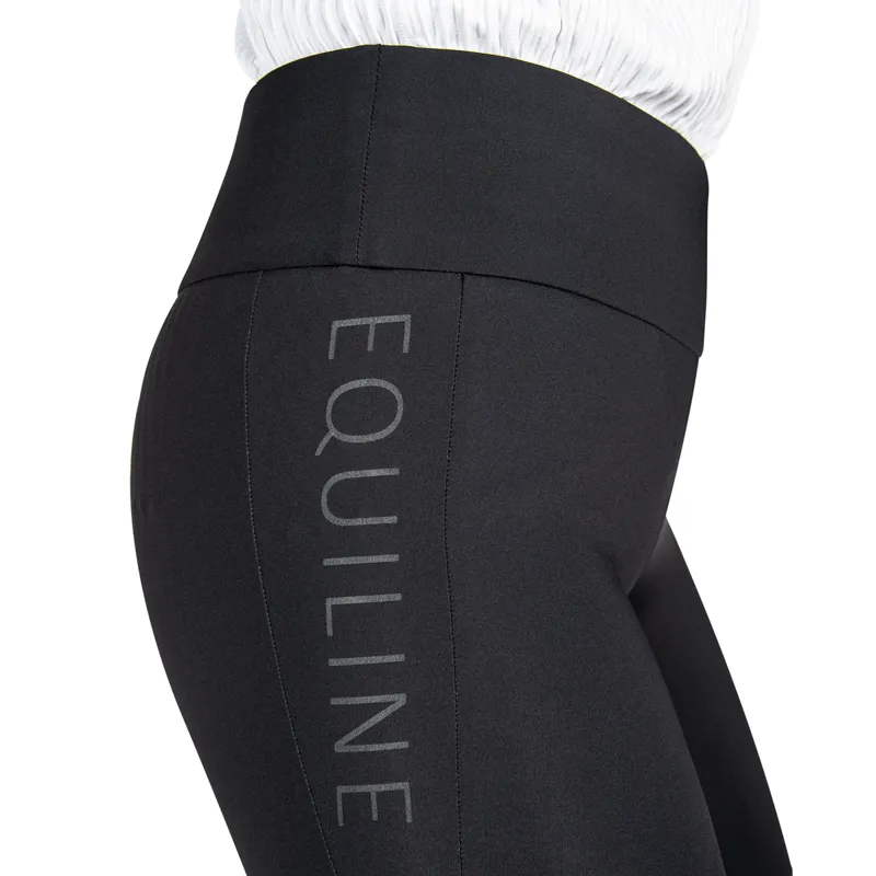 Equiline Lexy Knee Grip Ladies Riding Tights - Black-2