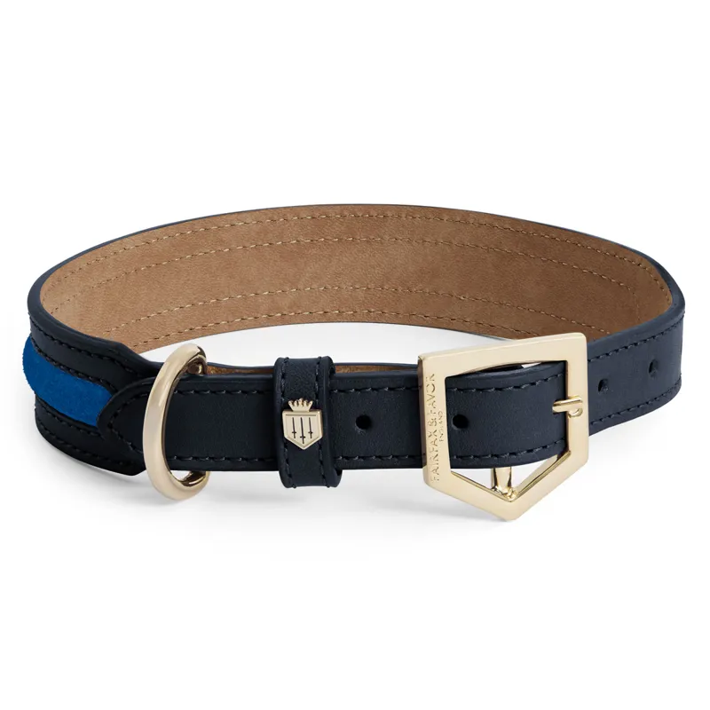 Fairfax and Favor Hampton Dog Collar - Porto Blue/Navy