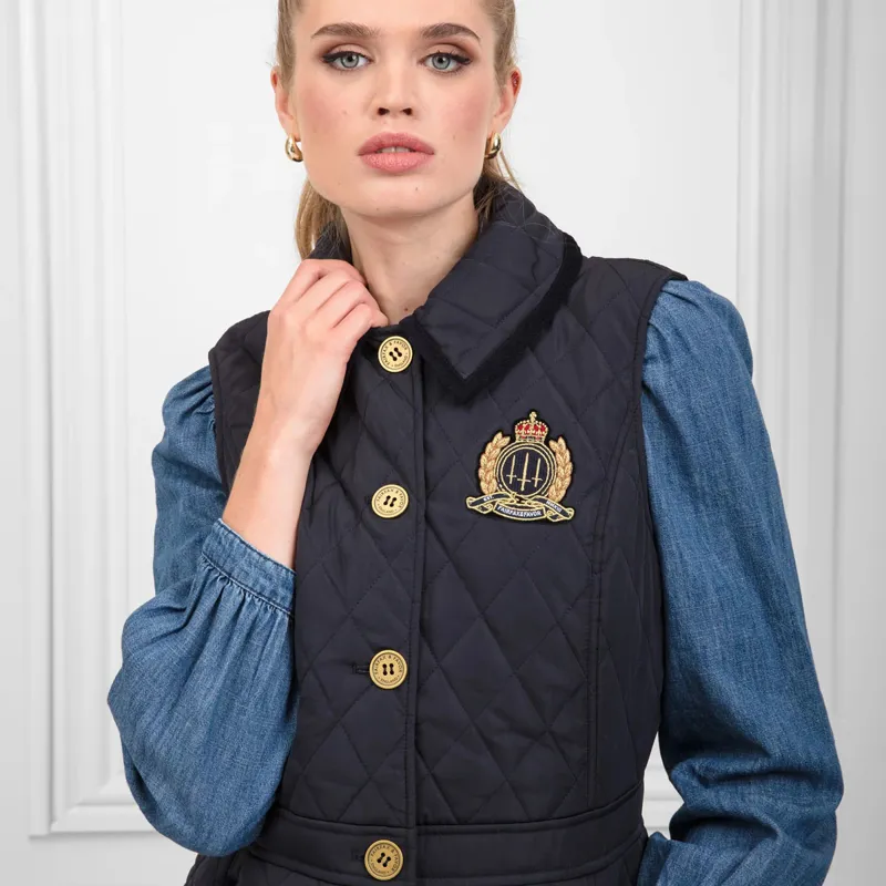 Fairfax and Favor Bella Ladies Quilted Gilet - Navy-1