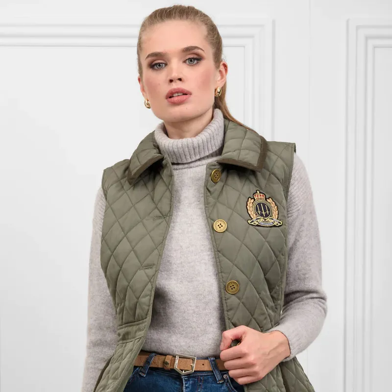 Fairfax and Favor Bella Ladies Quilted Gilet - Sage-4