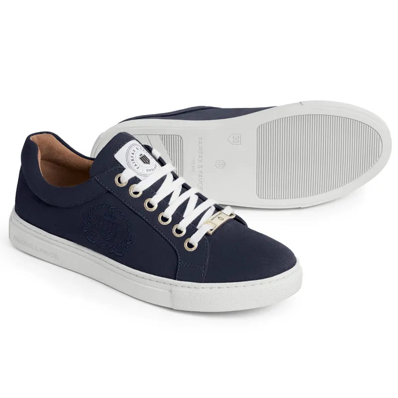 Fairfax and Favor Richmond Ladies Trainers - Navy Suede-1