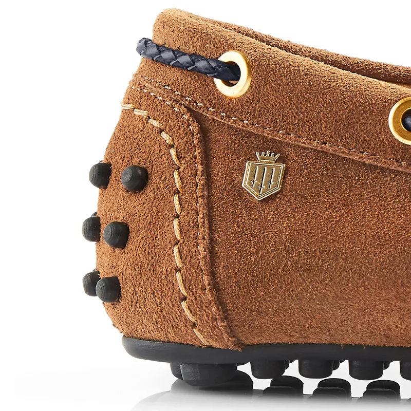 Fairfax and Favor Henley Ladies Driving Shoes - Tan/Navy-7
