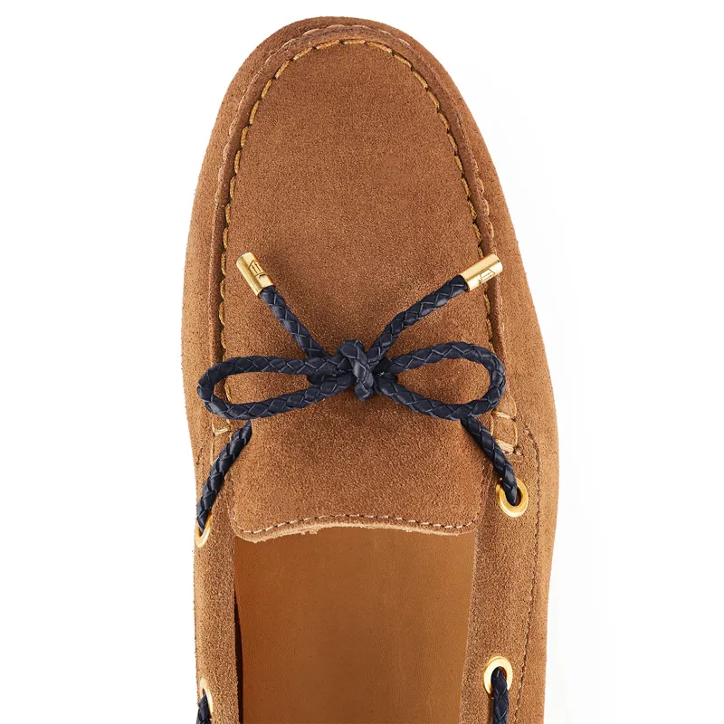 Fairfax and Favor Henley Ladies Driving Shoes - Tan/Navy-6