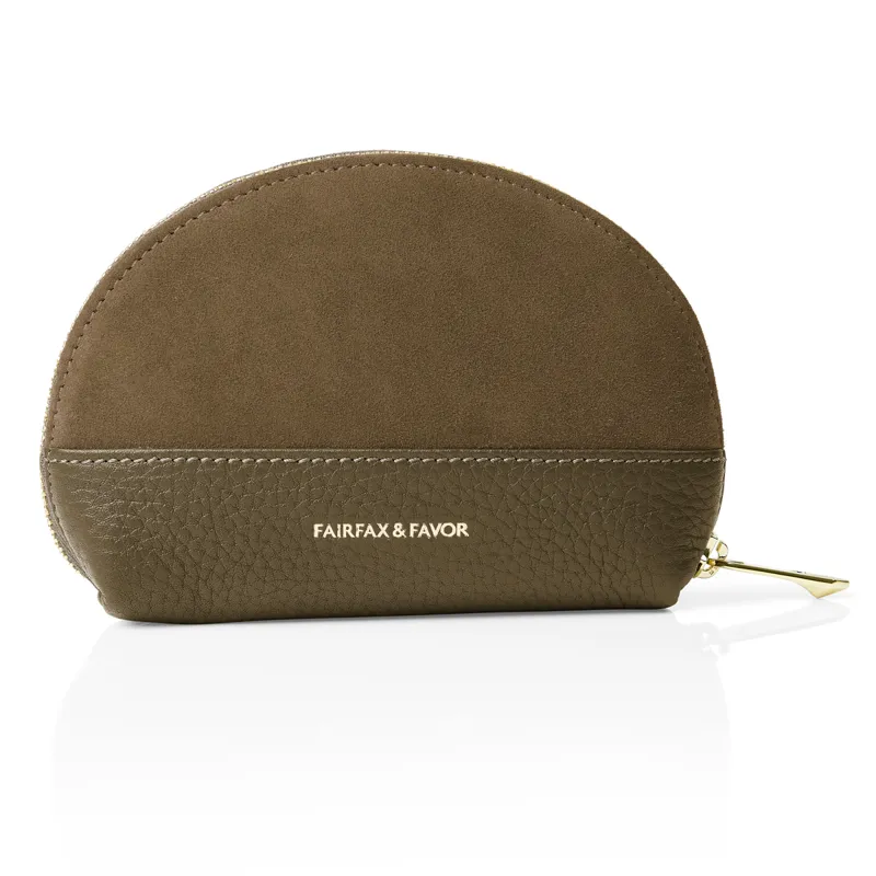 Fairfax and Favor Chiltern Coin Purse - Olive Suede-1