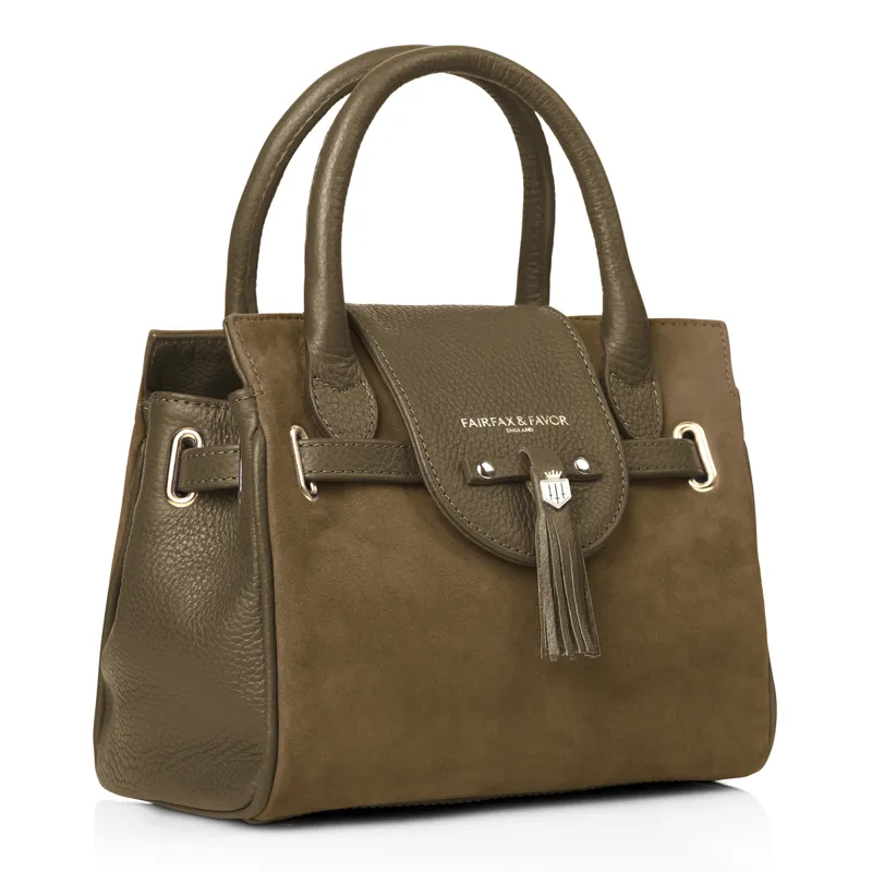 Fairfax and Favor Mini Windsor Handbag Exclusive Olive Suede