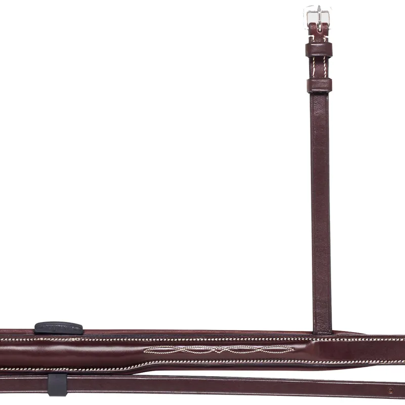Equiline NB0450 Fancy Stitch Shaped Noseband with Removable Flash - Brown-1