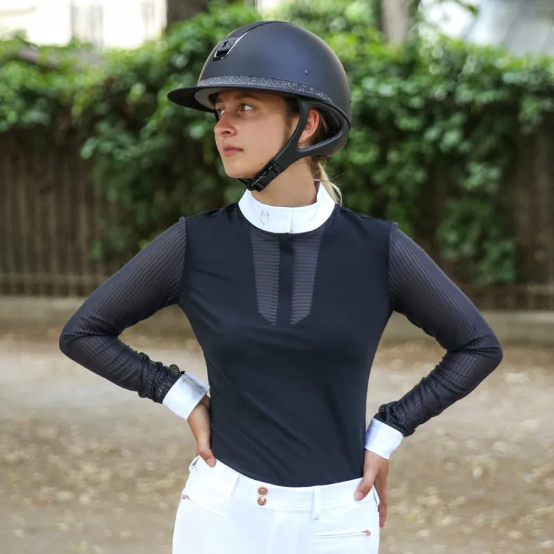 Samshield Faustine Long Sleeved Ladies Show Shirt - Navy-5