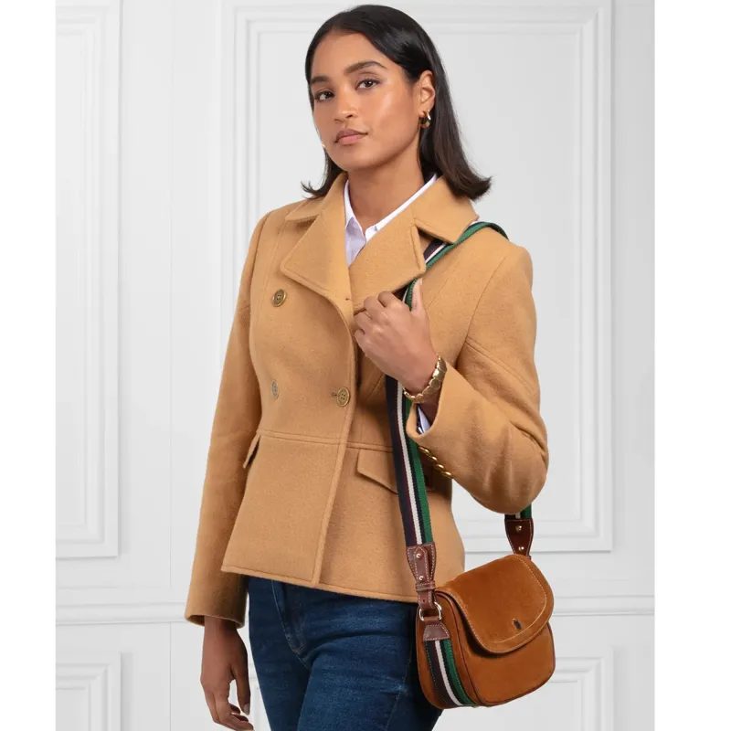 Fairfax and Favor Boston Handbag - Tan/Striped Webbing-5