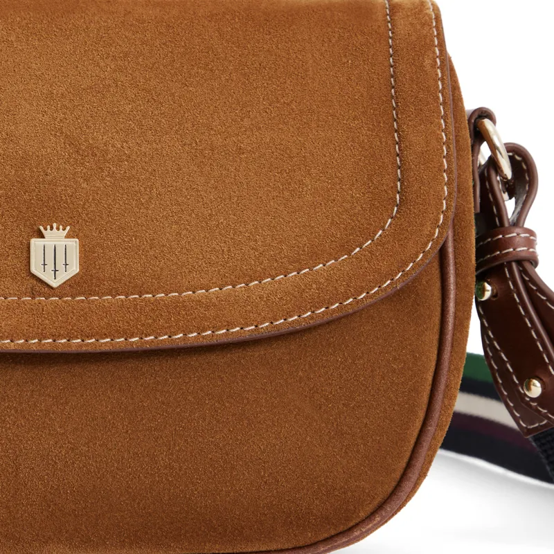 Fairfax and Favor Boston Handbag - Tan/Striped Webbing-4