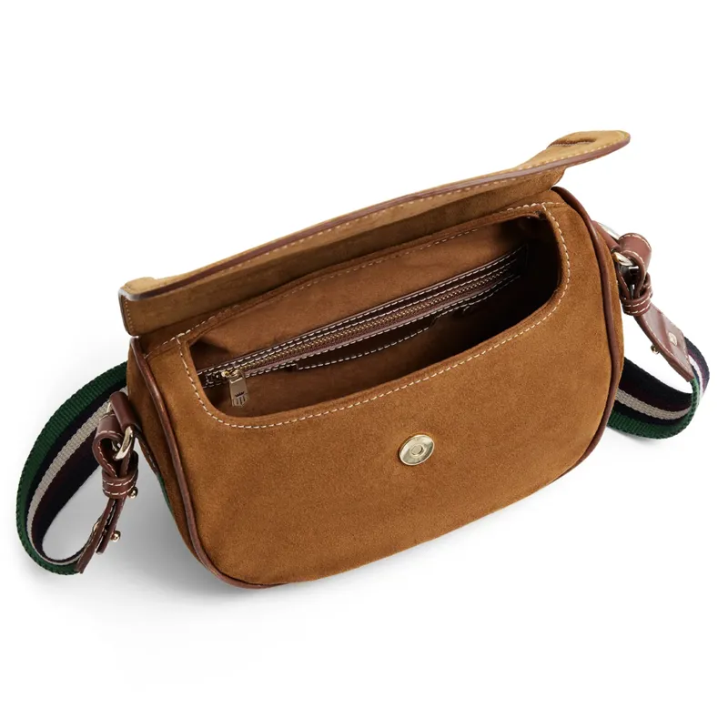 Fairfax and Favor Boston Handbag - Tan/Striped Webbing-3