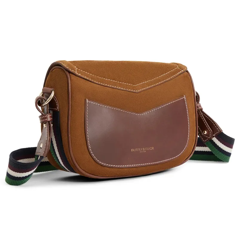 Fairfax and Favor Boston Handbag - Tan/Striped Webbing-2