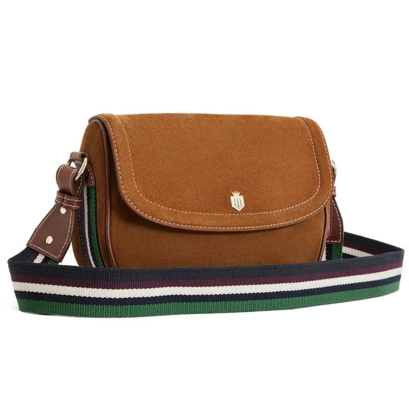 Fairfax and Favor Boston Handbag - Tan/Striped Webbing-1