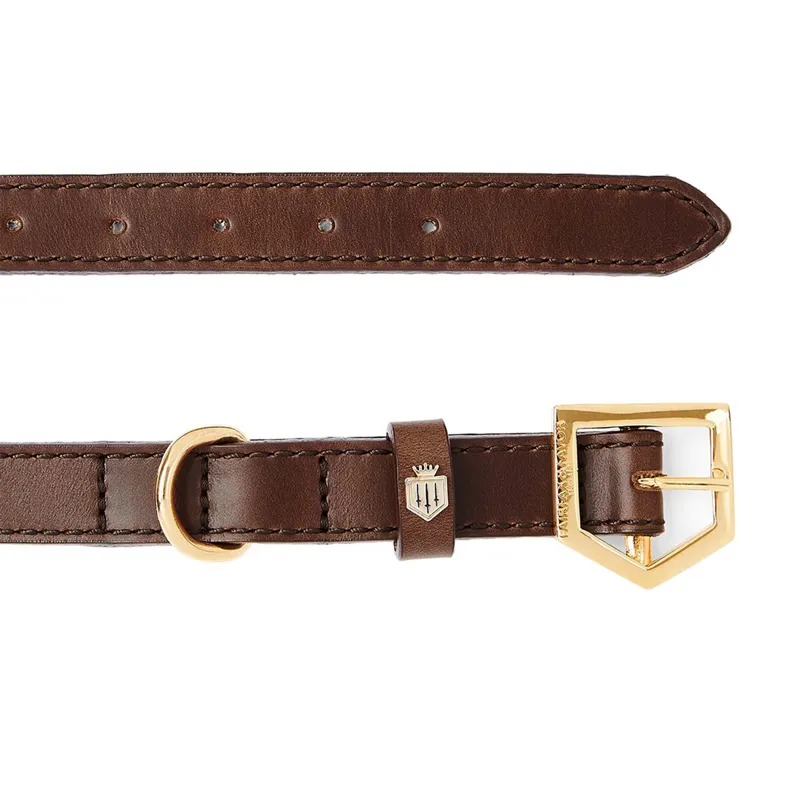 Fairfax and Favor Fitzroy Leather Dog Collar - Mahogany-1