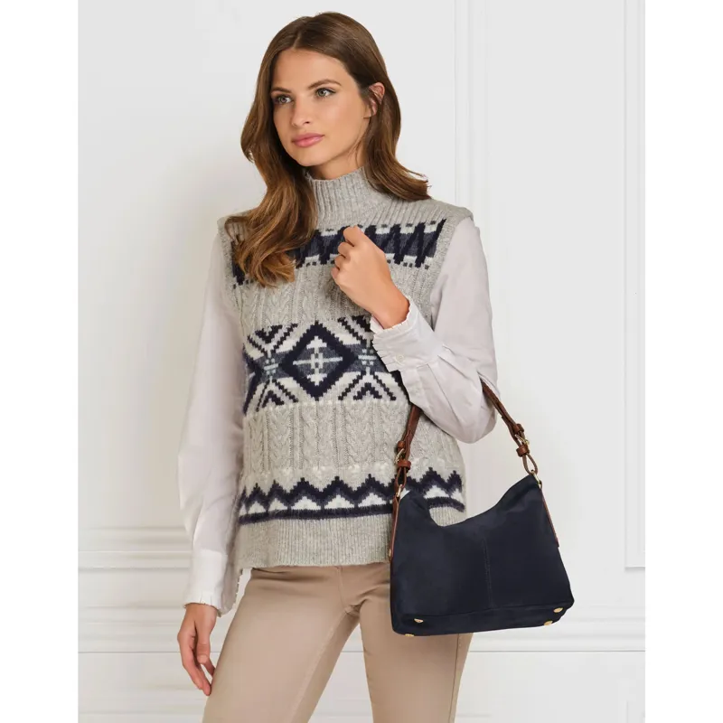 Fairfax and Favor Mini Tetbury Tote Bag - Navy Suede-3