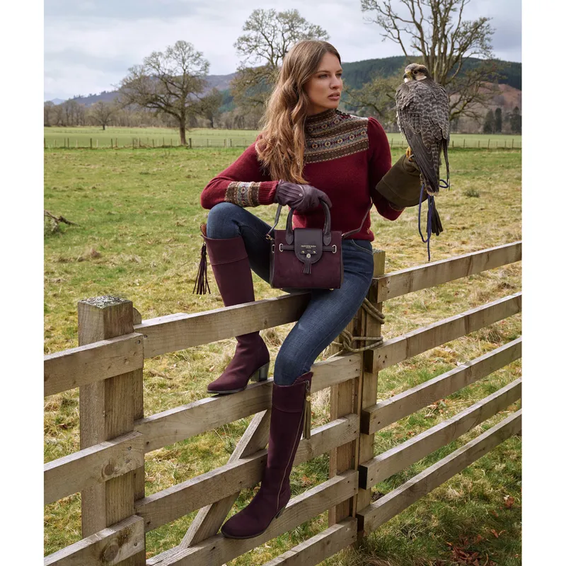Fairfax and Favor Regina Flat Boots - Plum Suede-5